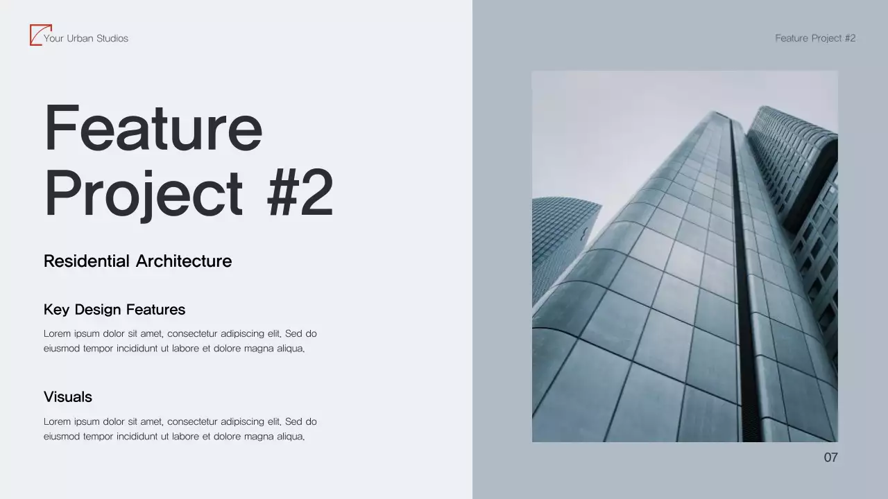 Trình bày danh mục kiến ​​trúc hiện đại màu đỏ