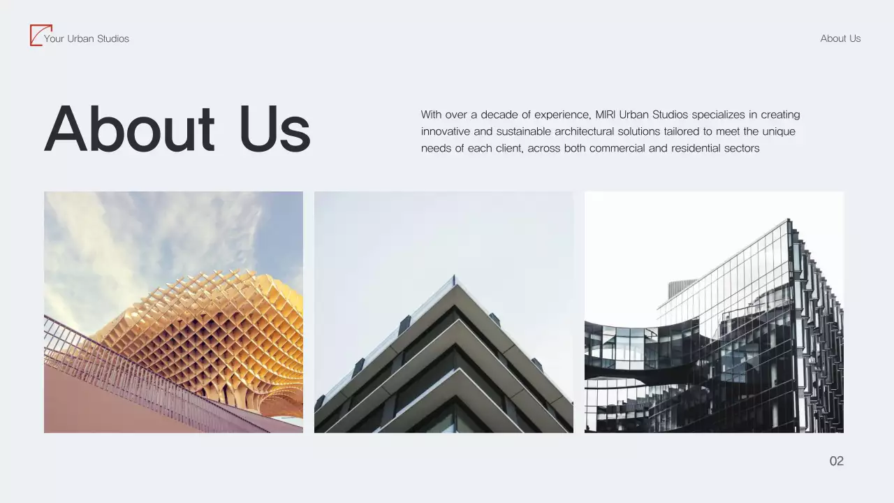 Trình bày danh mục kiến ​​trúc hiện đại màu đỏ