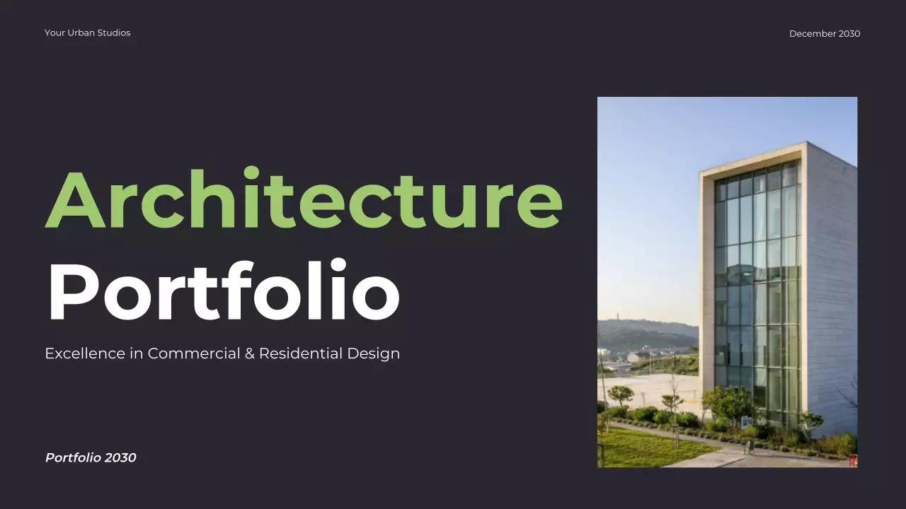 Green Modern Architecture Portfolio Presentation