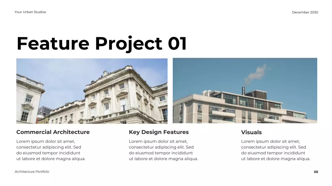 Trình bày danh mục kiến ​​trúc hiện đại xanh