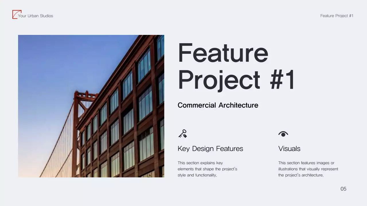 Trình bày danh mục kiến ​​trúc hiện đại màu đỏ