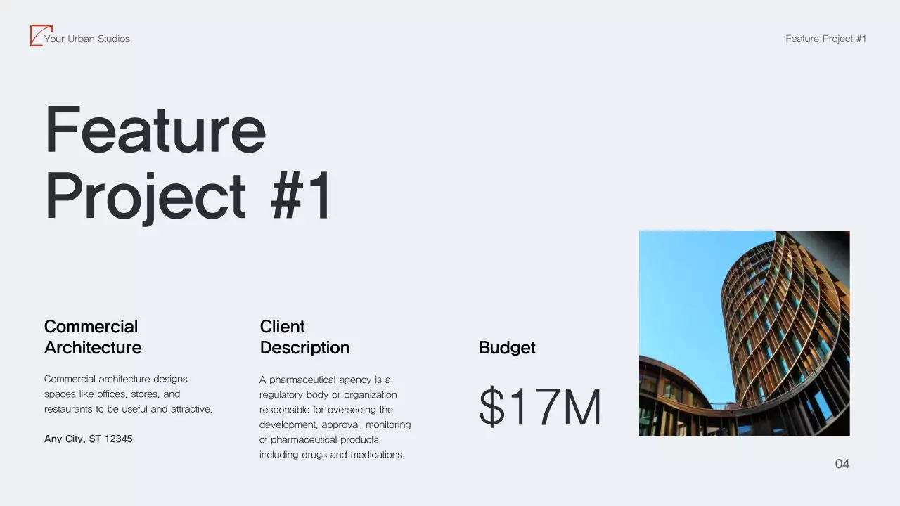 Trình bày danh mục kiến ​​trúc hiện đại màu đỏ