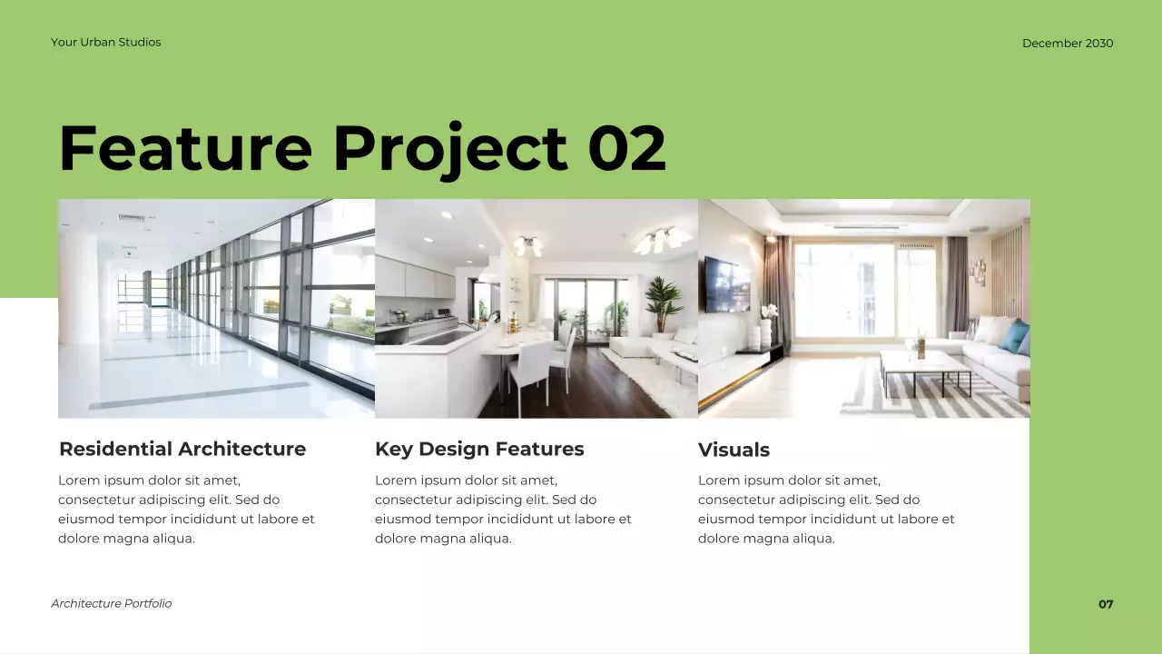 Trình bày danh mục kiến ​​trúc hiện đại xanh