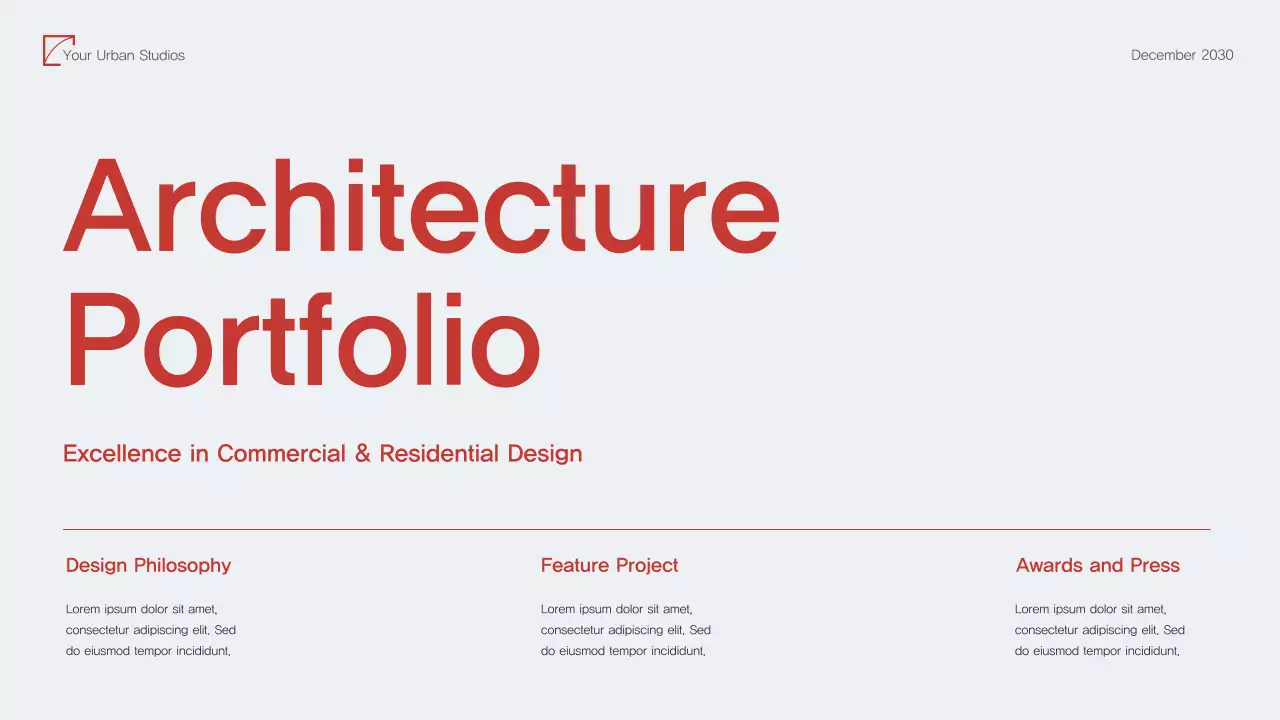 Red Modern Architecture Portfolio Presentation