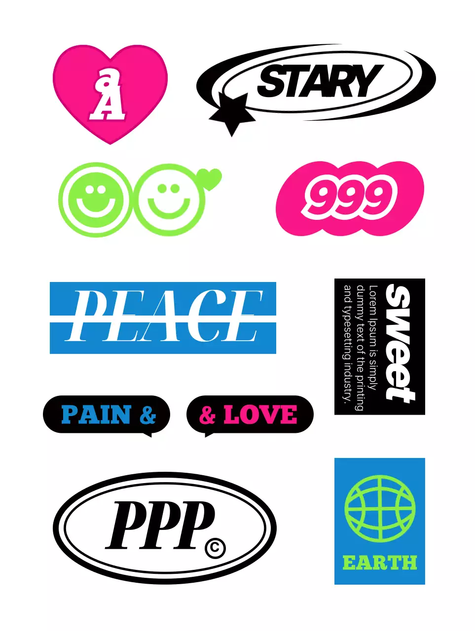 カラフル ポップ ステッカー デザイン ポップ