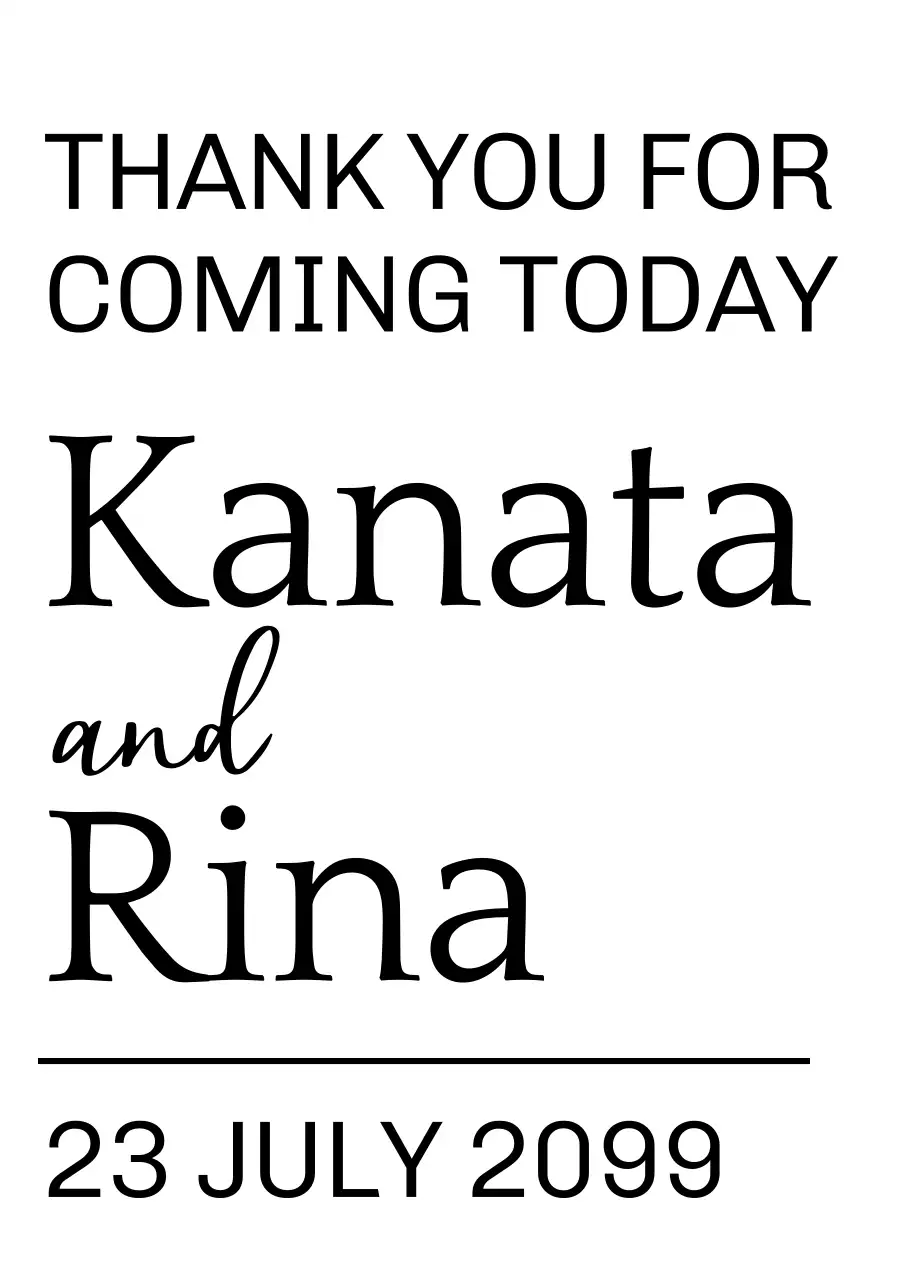 白黒 シンプル 結婚式 招待状 テキスト切り文字シール