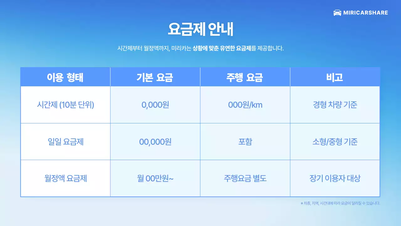 파랑 모던 자동차 서비스 소개