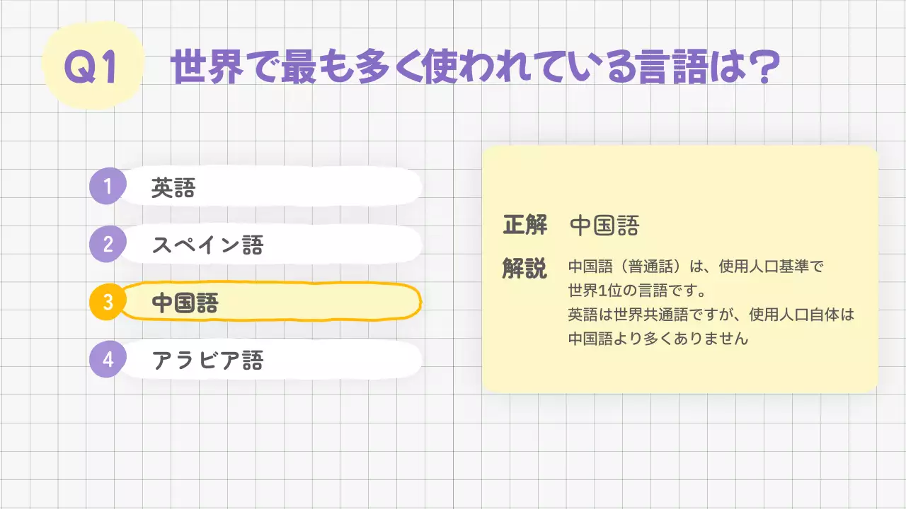 紫 かわいい クイズ ポスター