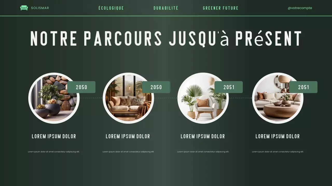 Présentation du pitch deck vert, élégant, moderne et écologique