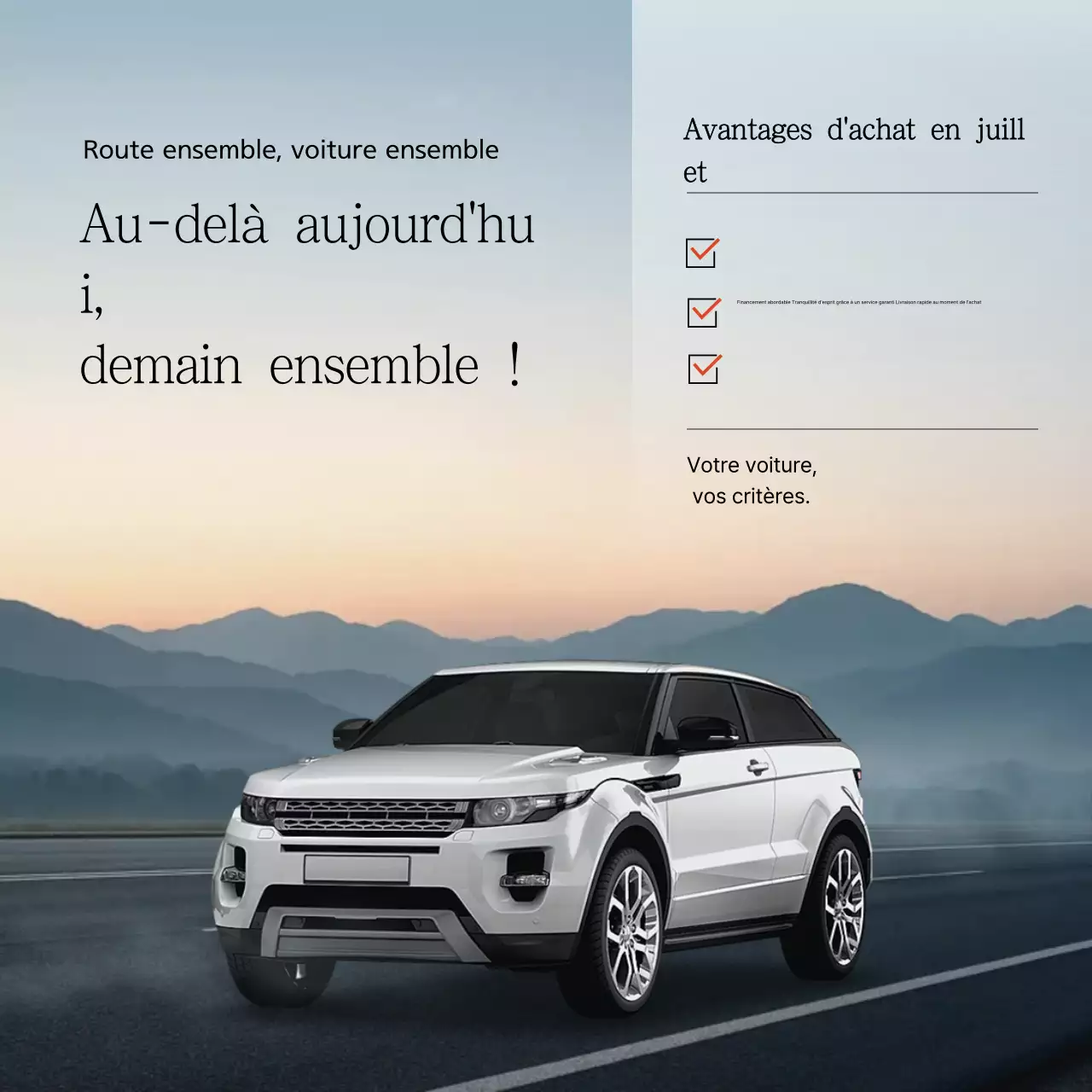 Annonce de vente de voitures modernes grises