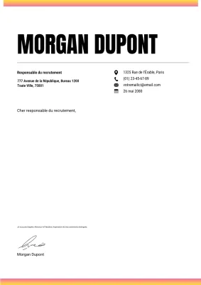 Document de CV professionnel bleu