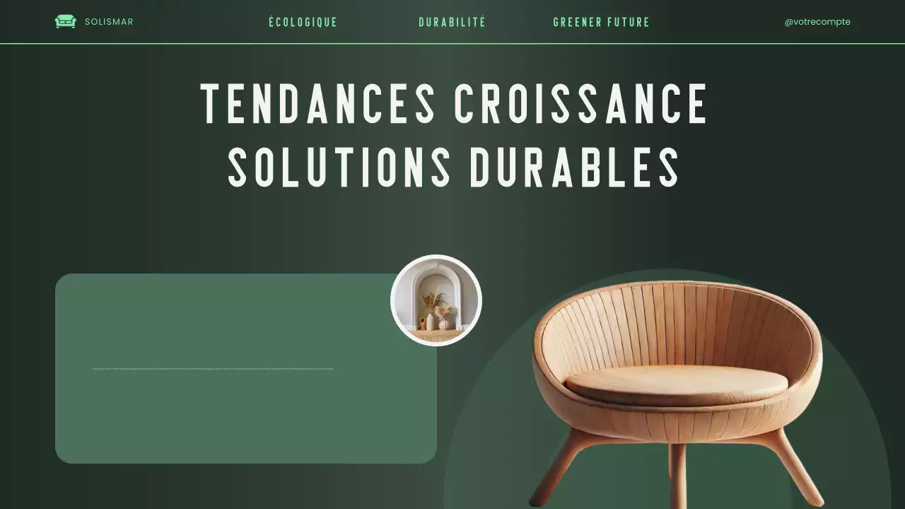 Présentation du pitch deck vert, élégant, moderne et écologique