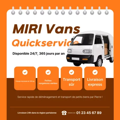 Publicité du service de livraison moderne Orange