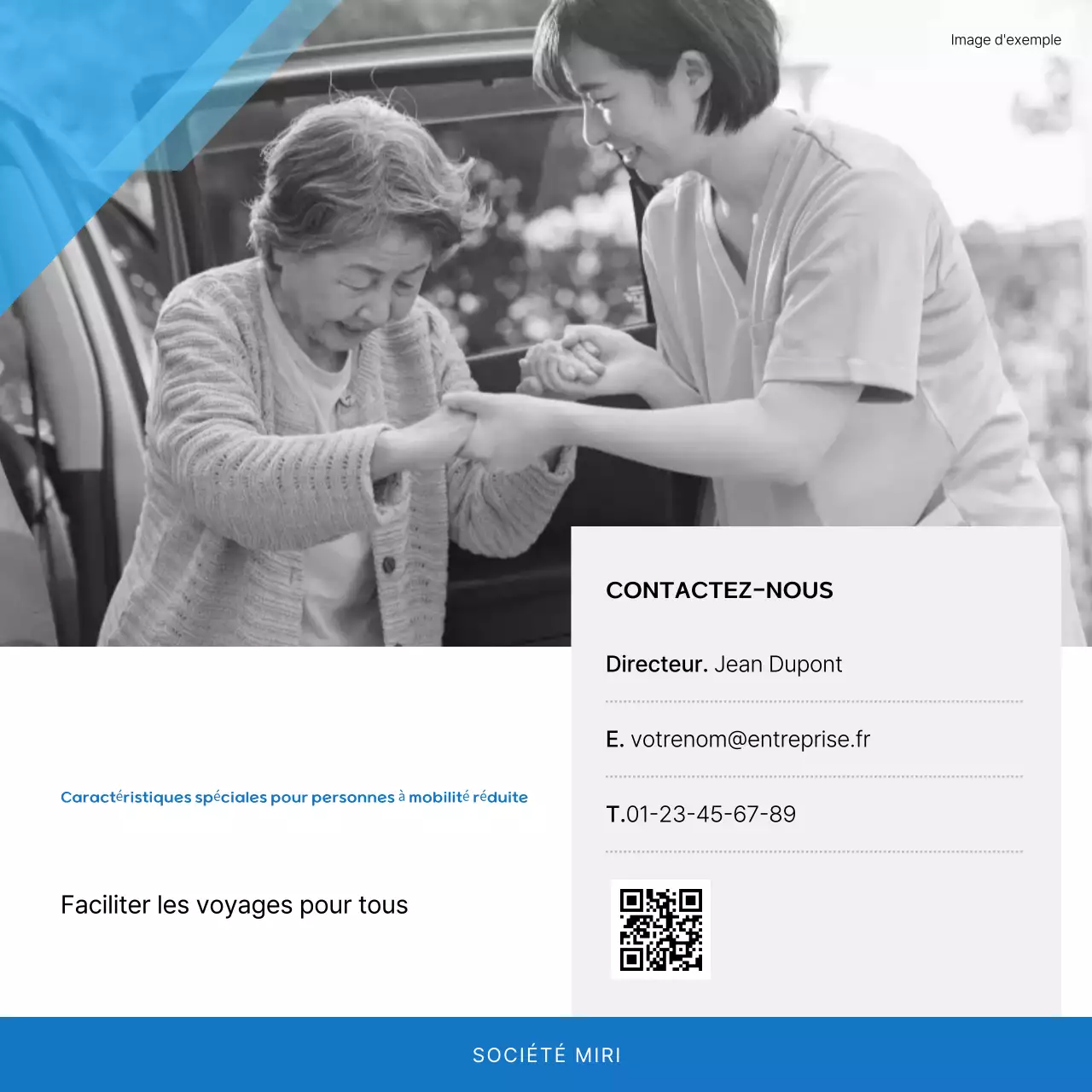 Publicité pour une voiture bleue moderne