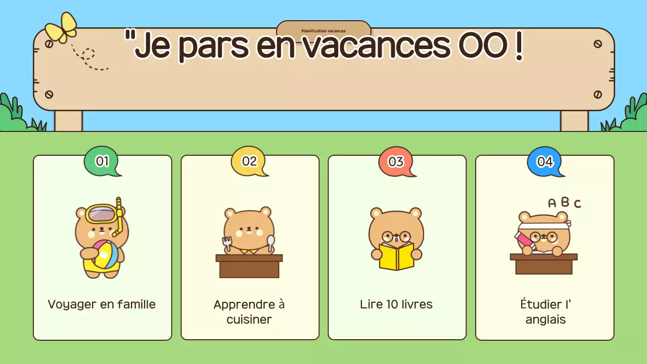 Matériel pédagogique pour les vacances d'été de Sky Blue Baby