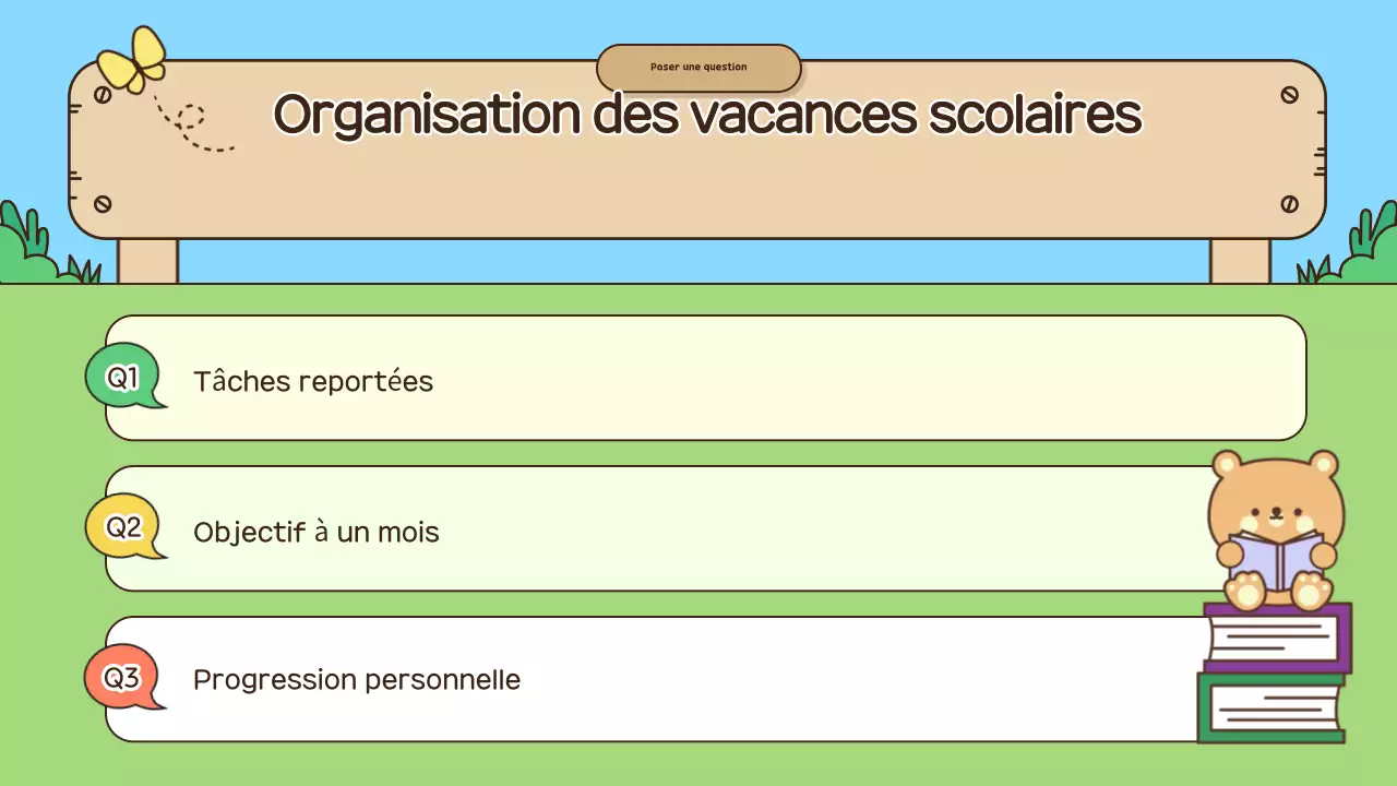 Matériel pédagogique pour les vacances d'été de Sky Blue Baby