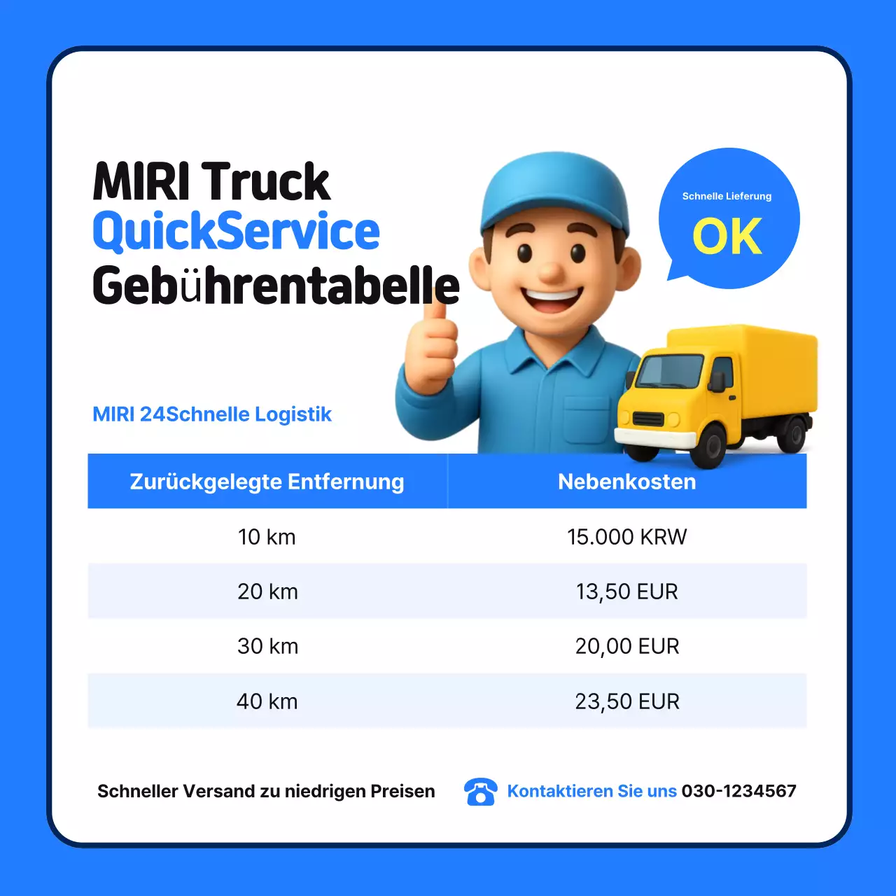 Blue Simple Lieferleitfaden-Aktion