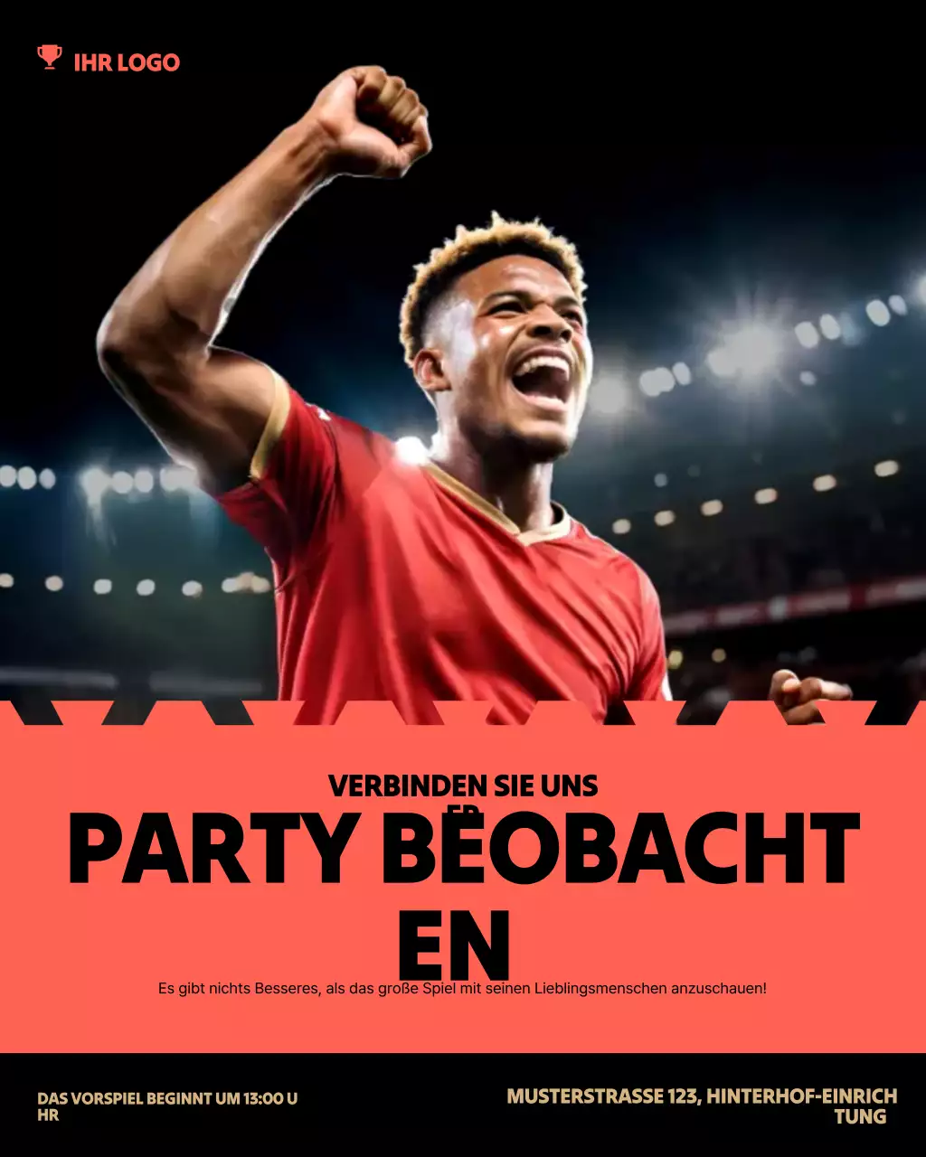 Grüner sportlicher Tennis-Einladungs-Instagram-Post