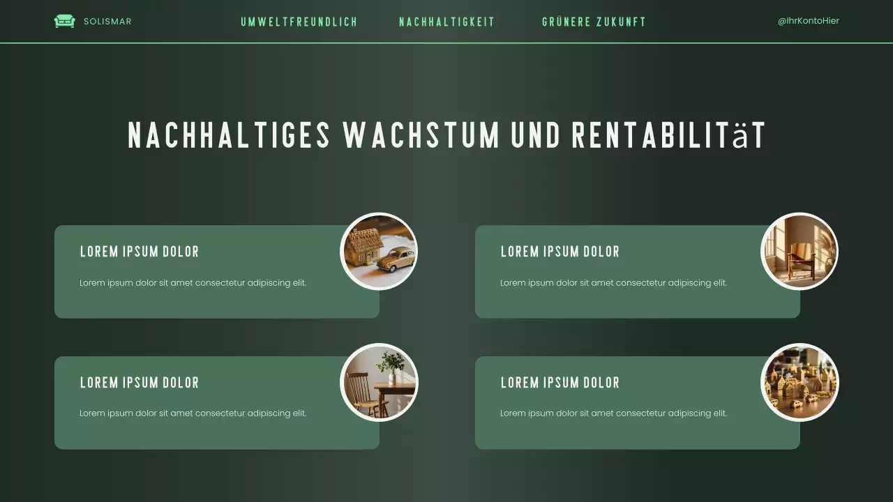 Grüne, elegante, moderne und umweltfreundliche Pitch-Deck-Präsentation