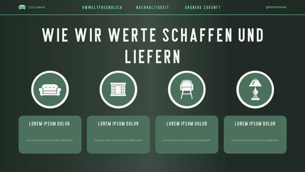 Grüne, elegante, moderne und umweltfreundliche Pitch-Deck-Präsentation