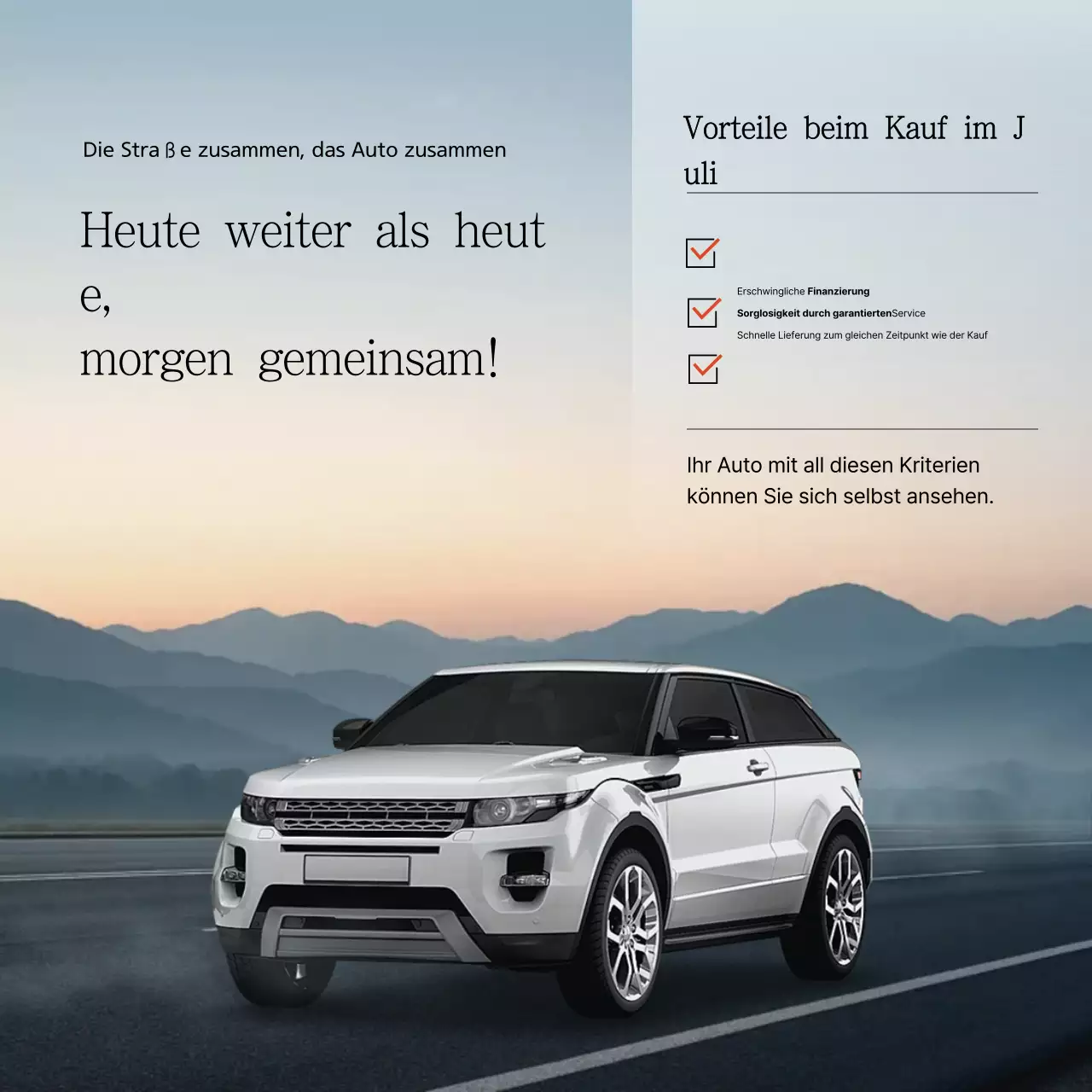 Graue moderne Autoverkaufsanzeige