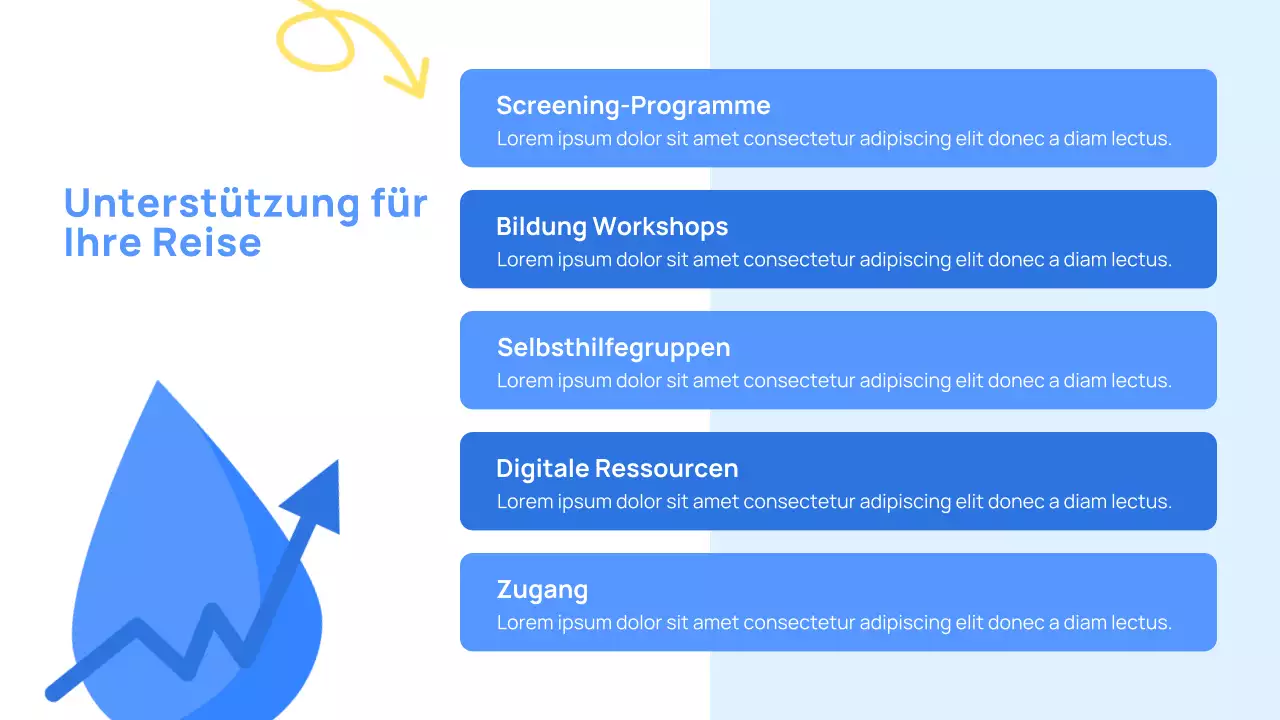 Lasst uns Diabetes vorbeugen Blaue Präsentation