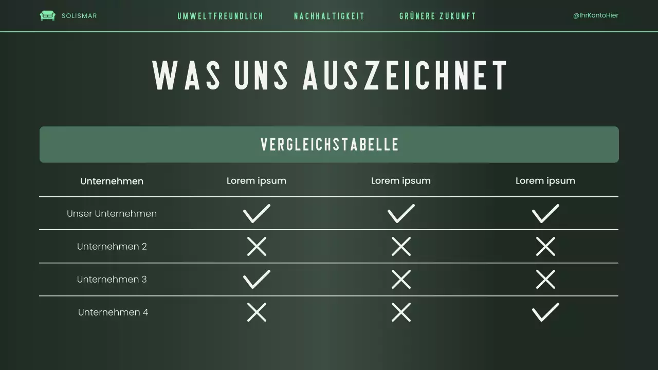 Grüne, elegante, moderne und umweltfreundliche Pitch-Deck-Präsentation
