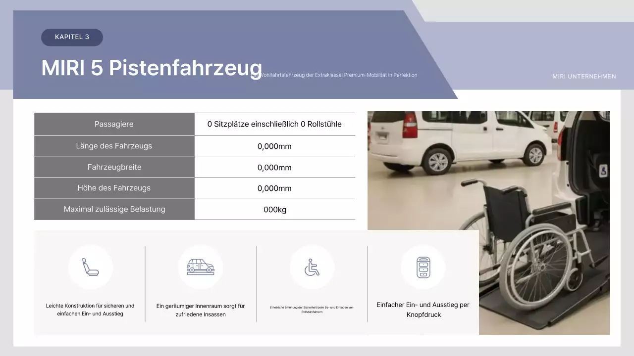 Beschreibung des grauen modernen Autos