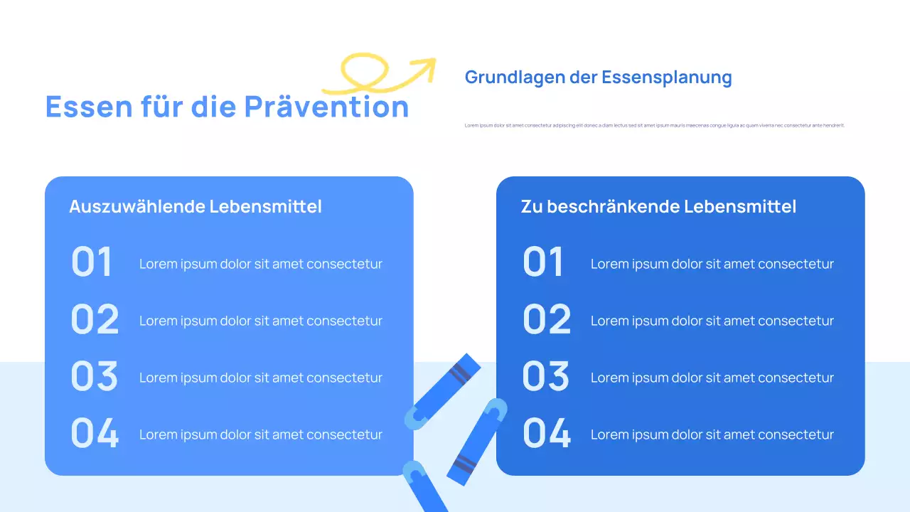 Lasst uns Diabetes vorbeugen Blaue Präsentation