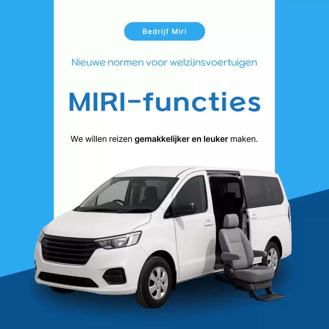 Blauwe moderne auto-advertentie