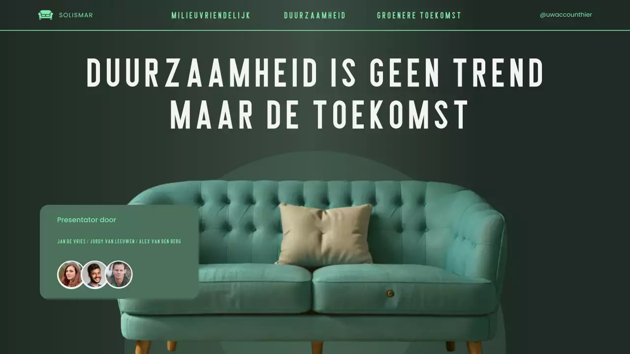 Groene, elegante, moderne en milieuvriendelijke pitch deck-presentatie
