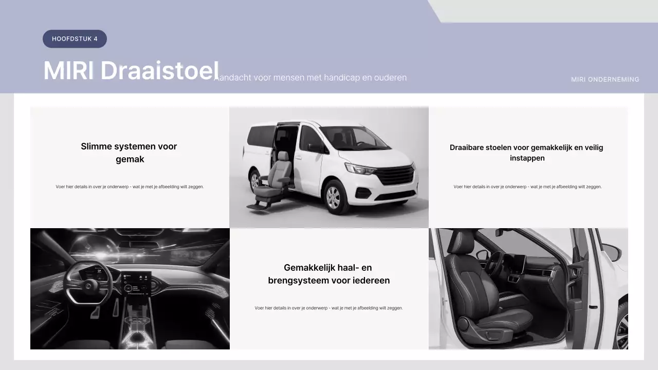 Beschrijving van de grijze moderne auto