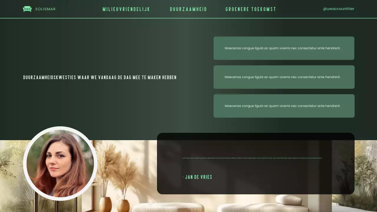 Groene, elegante, moderne en milieuvriendelijke pitch deck-presentatie