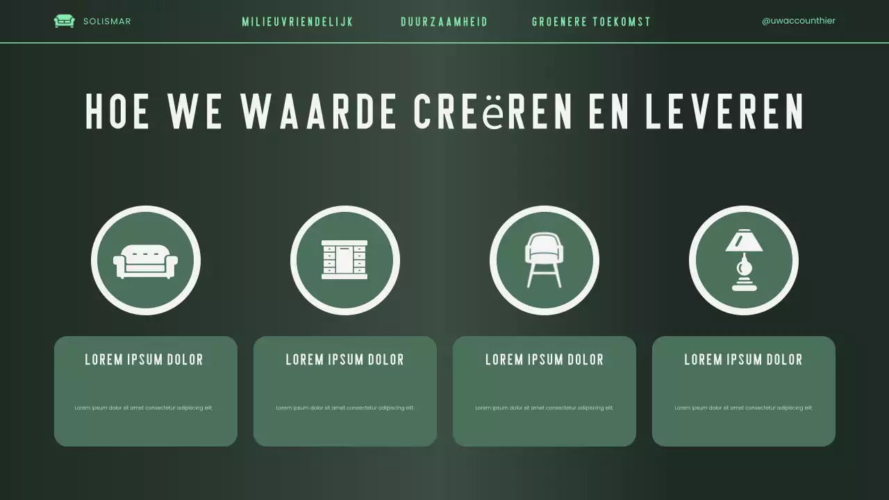 Groene, elegante, moderne en milieuvriendelijke pitch deck-presentatie