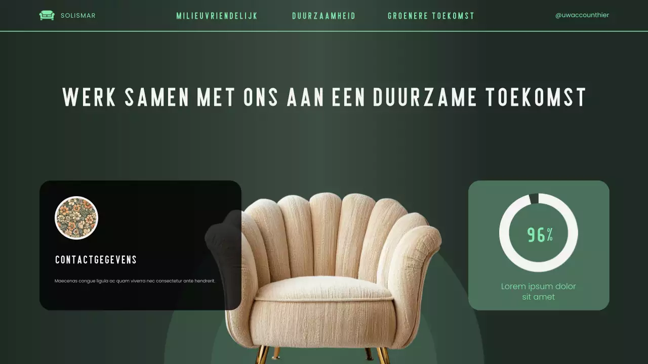 Groene, elegante, moderne en milieuvriendelijke pitch deck-presentatie