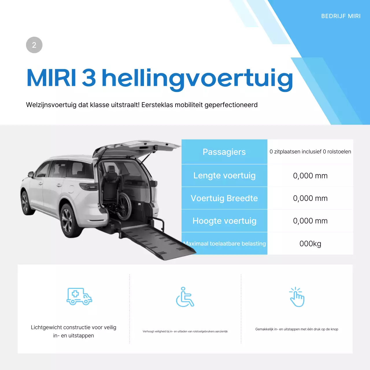 Blauwe moderne auto-advertentie
