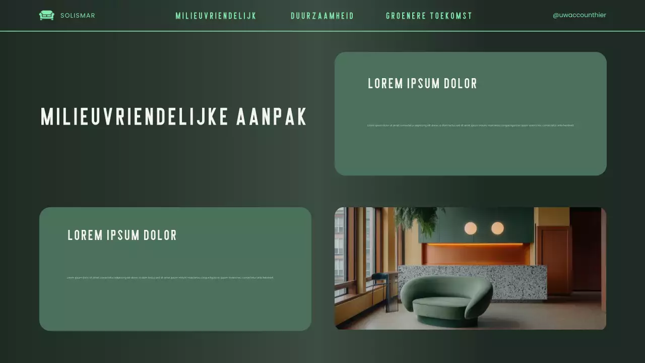 Groene, elegante, moderne en milieuvriendelijke pitch deck-presentatie
