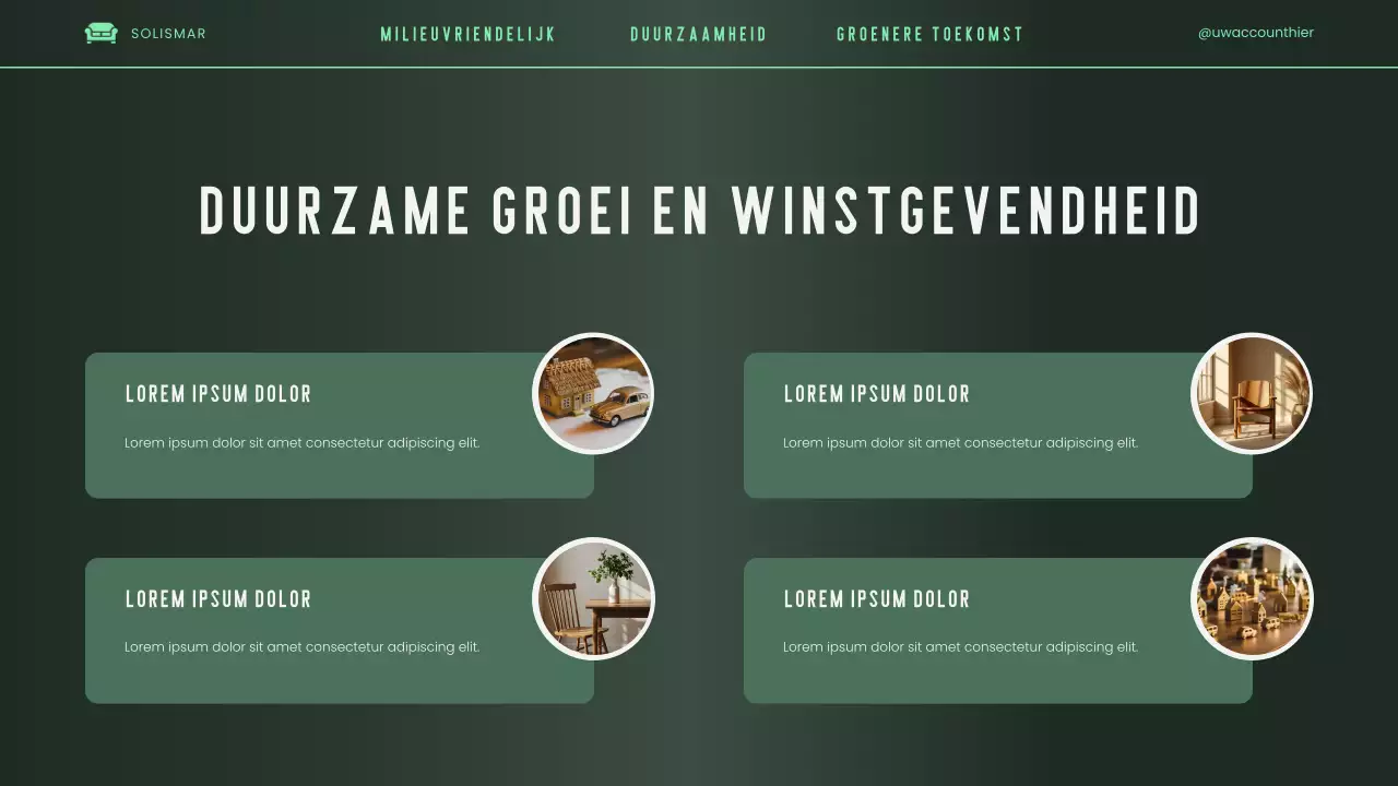 Groene, elegante, moderne en milieuvriendelijke pitch deck-presentatie