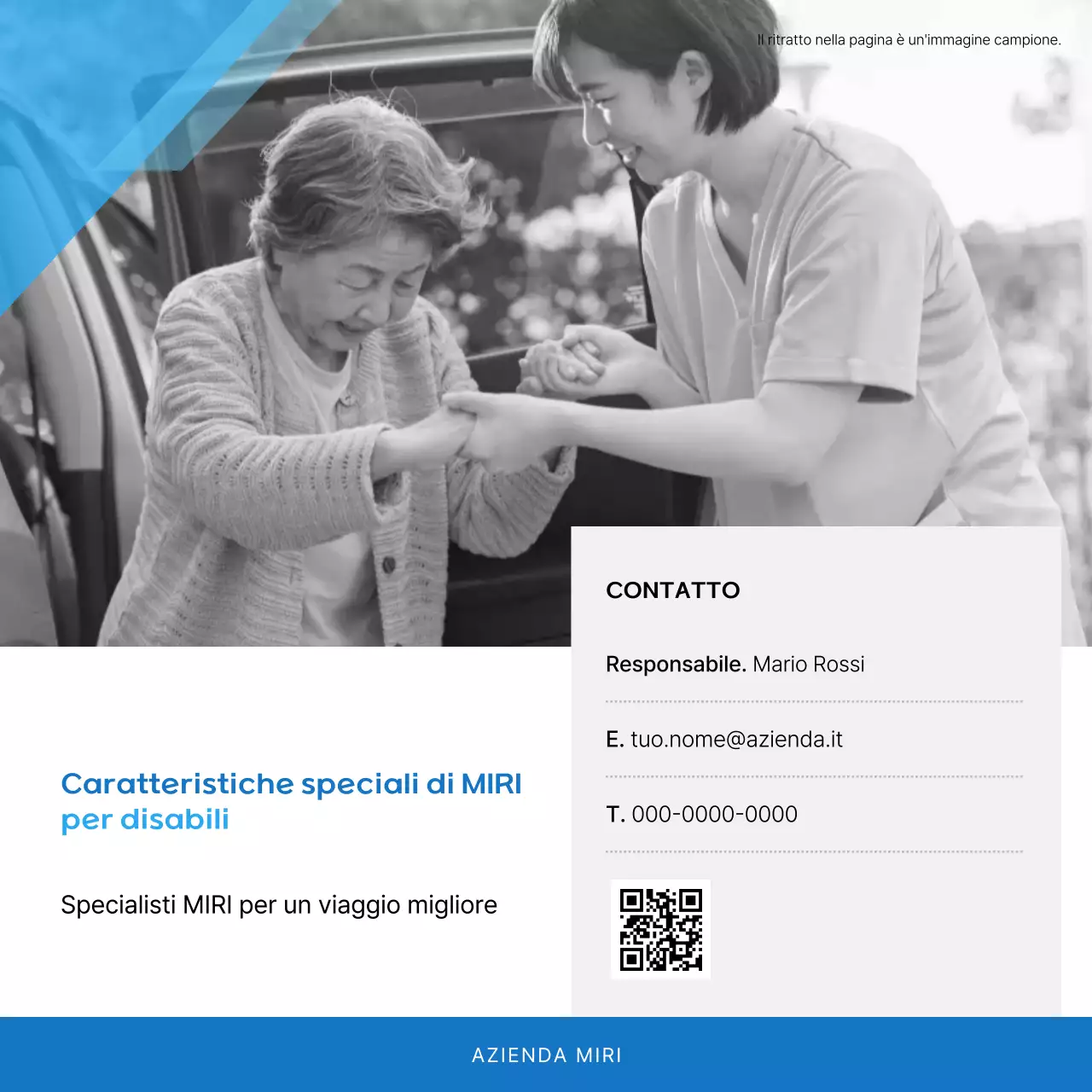 Pubblicità di auto moderna blu