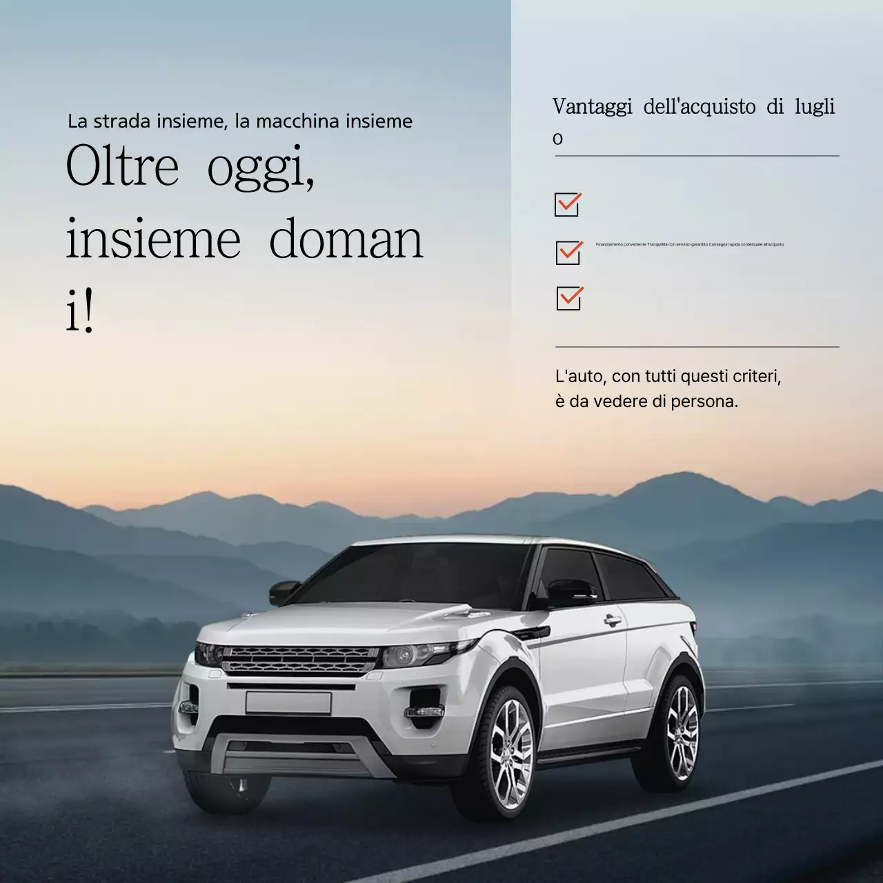 Annuncio di vendita di auto moderne grigie
