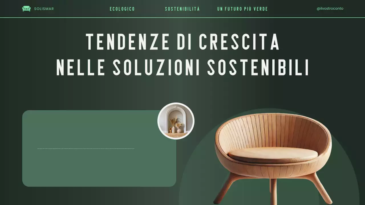 Presentazione del pitch deck ecologico, moderno, elegante e verde