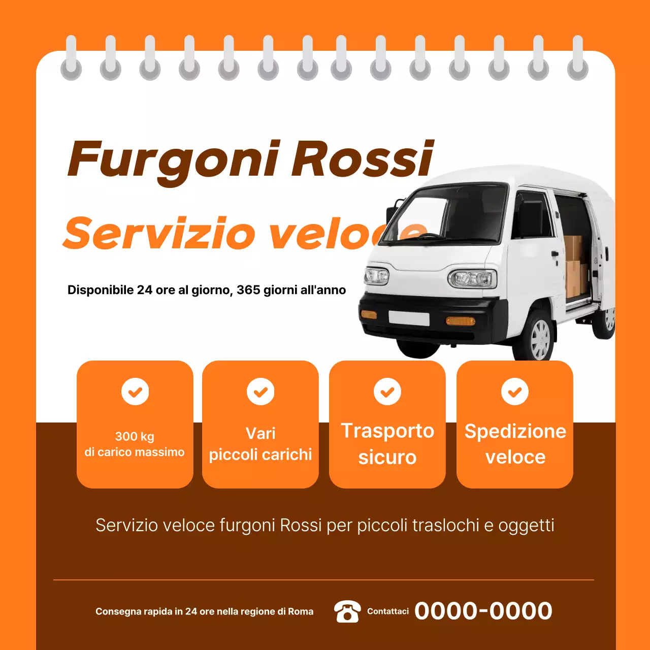 Pubblicità del servizio di consegna Orange Modern