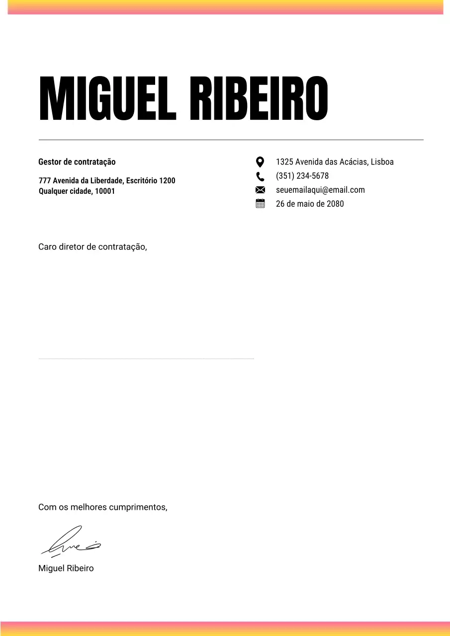 Documento de currículo profissional azul