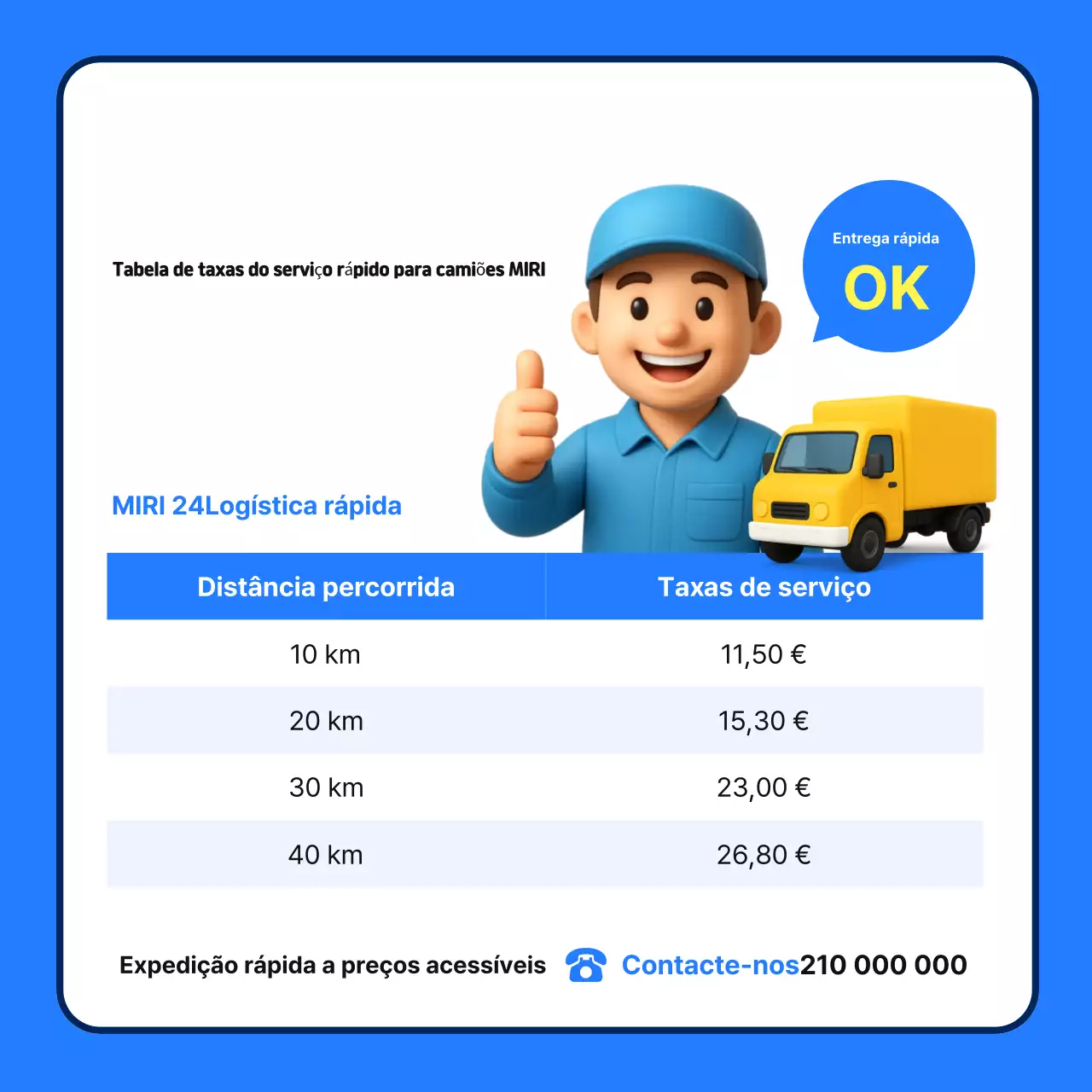 Promoção do Guia de Entrega Simples Azul