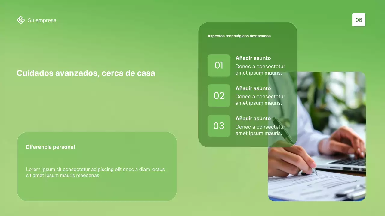 Promoción de la atención sanitaria moderna y ecológica