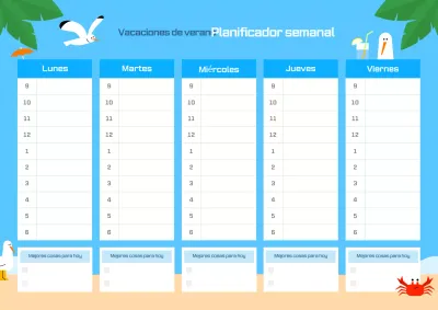 Planificador de vacaciones sencillo en color azul cielo