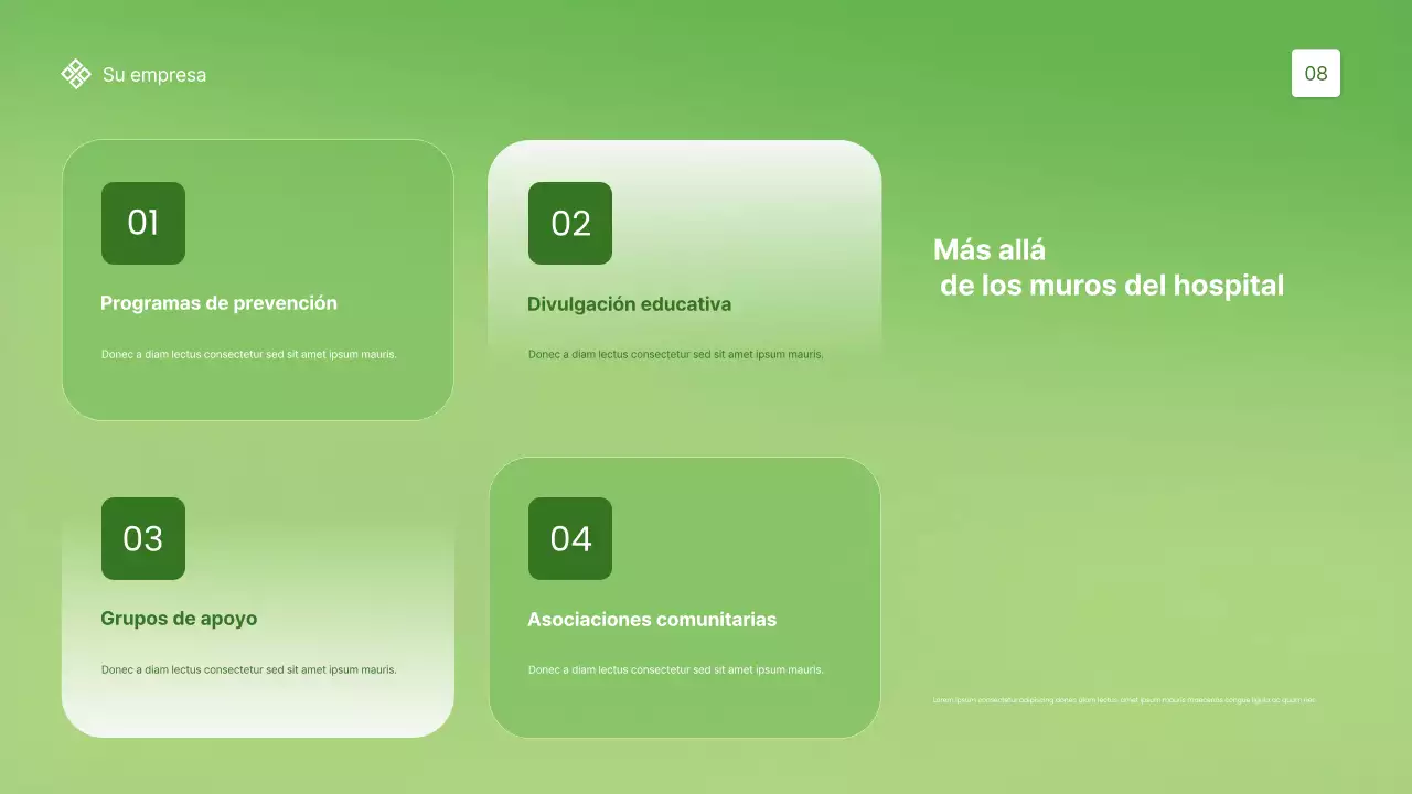 Promoción de la atención sanitaria moderna y ecológica