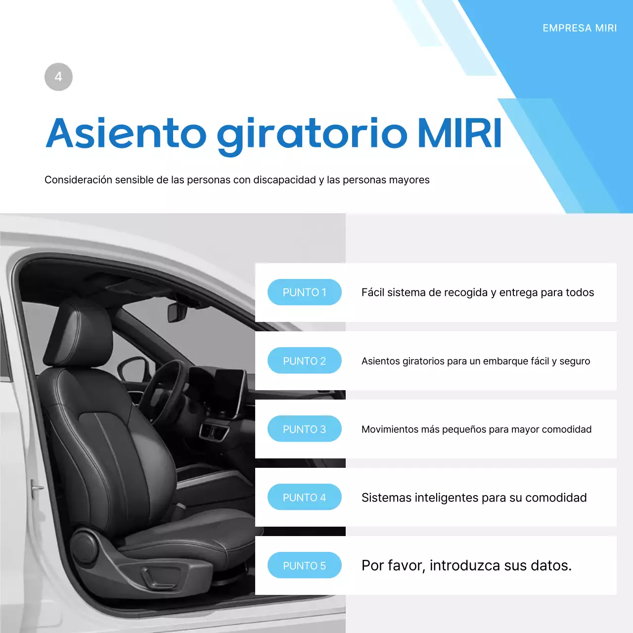Anuncio de coche moderno azul
