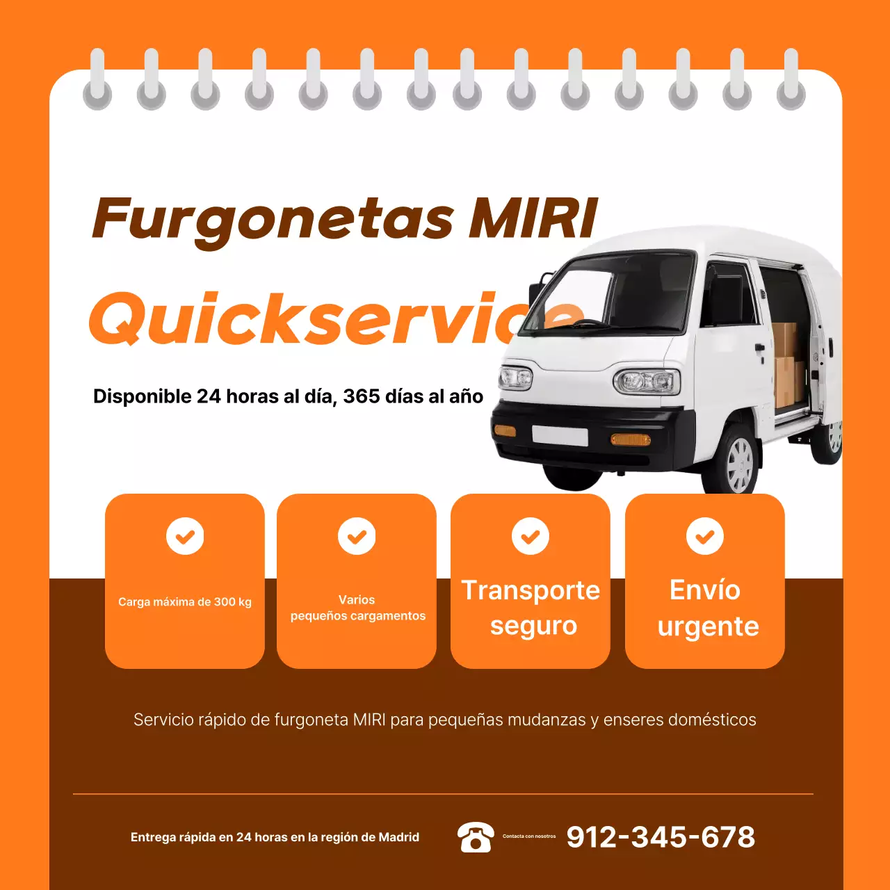 Anuncio del servicio de entrega moderno de Orange