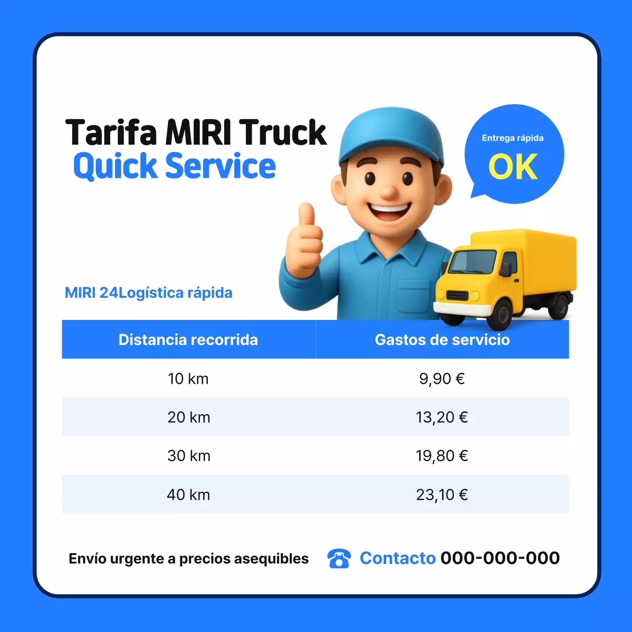 Promoción de la Guía de Entrega Simple Azul